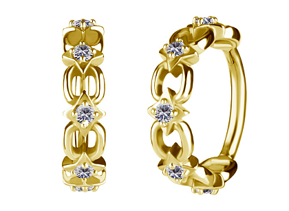Кольцо-кликер из кобальт-хрома Элейна Gold 1.2 мм (16 G)